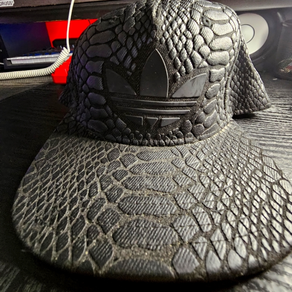 Adidas Originals black hat crocodile style